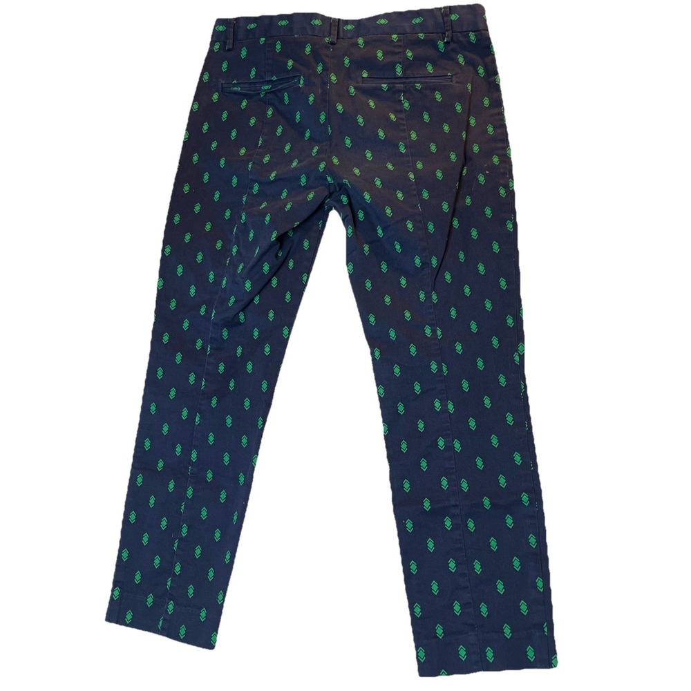 GAP Printed Slim Crop Chino Pants Navy Blue Green Mid Rise Career Office Women 6 - Picture 7 of 10